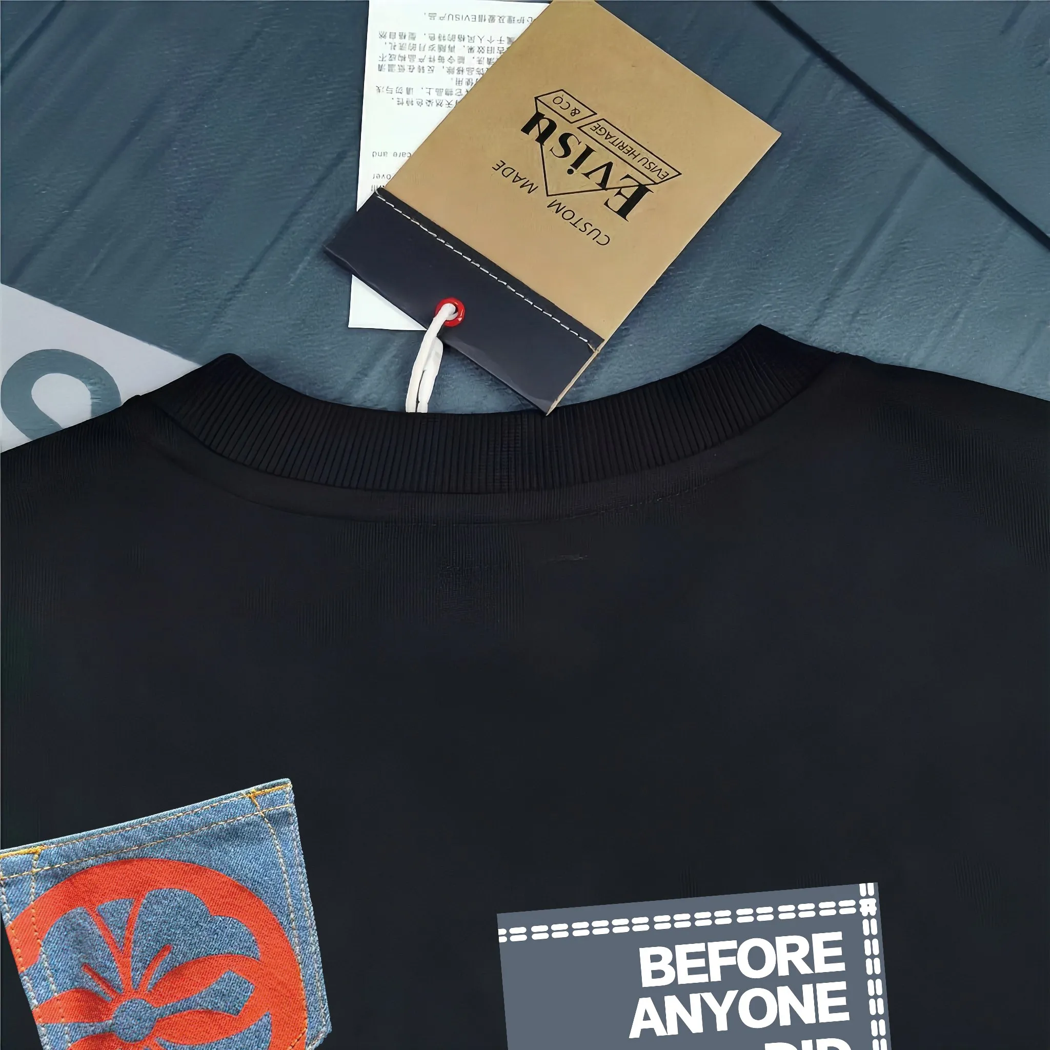 Evisu 2025New Arrival T ⚠ Quality⚠ Same Style T 。 ，Black S-XXL，White S-XXL，Gray M-XXL，Red S-XXL， Red M-XXL